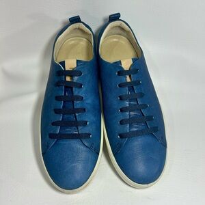 ECCO Men’s Soft Leather City Sneakers – Blue | Size EU 44 / US 10